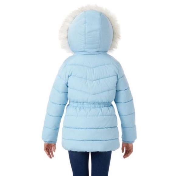 MEMBERSMARK Girls Black Puffer Parka, Warm Fleece Lined Jacket w/Removable Hood - Picture 4 of 14